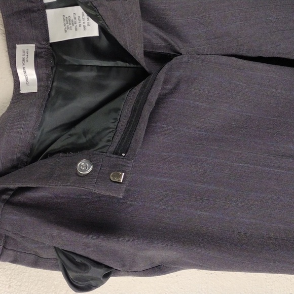 Jones New York Suit Separates Black Pinstripe Flat Front High Rise Trouser Pant - Picture 9 of 13